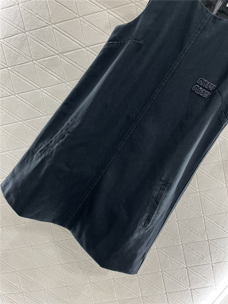 M1um1u washed denim vest dress replicas clothes