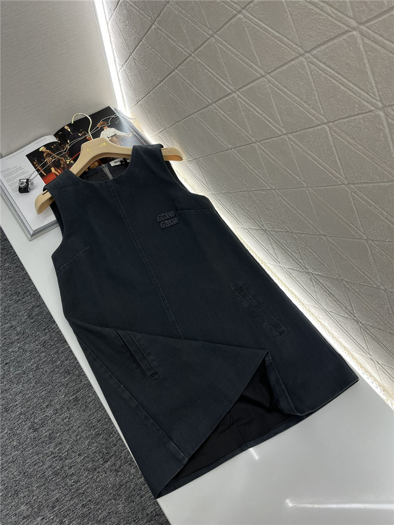 M1um1u washed denim vest dress replicas clothes