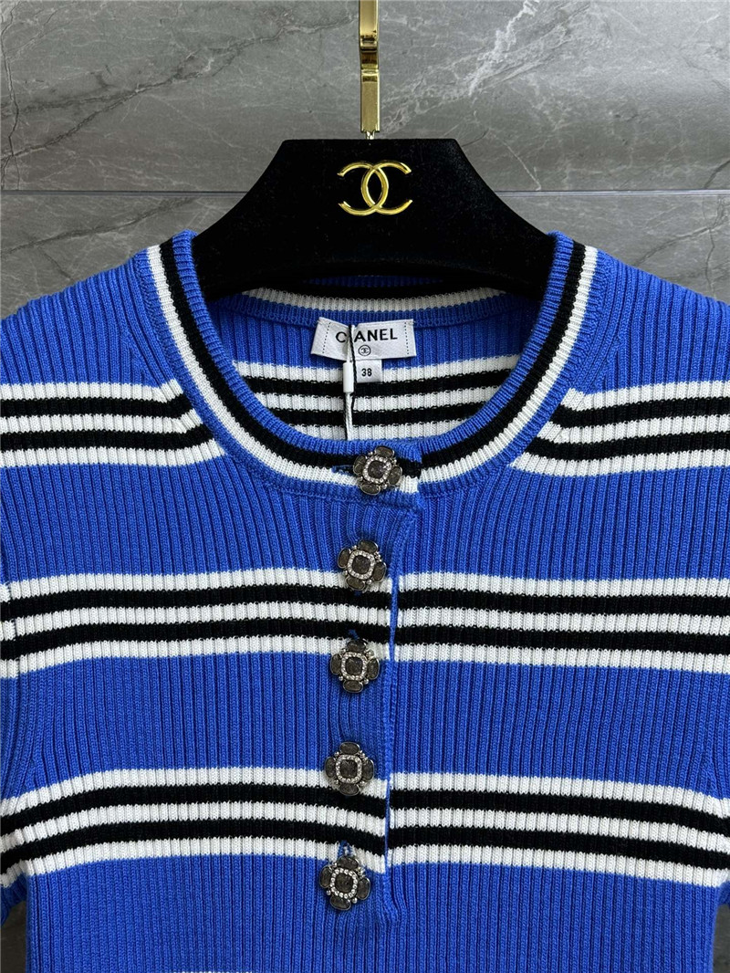 Ch**el striped short sleeve replica d&g clothing