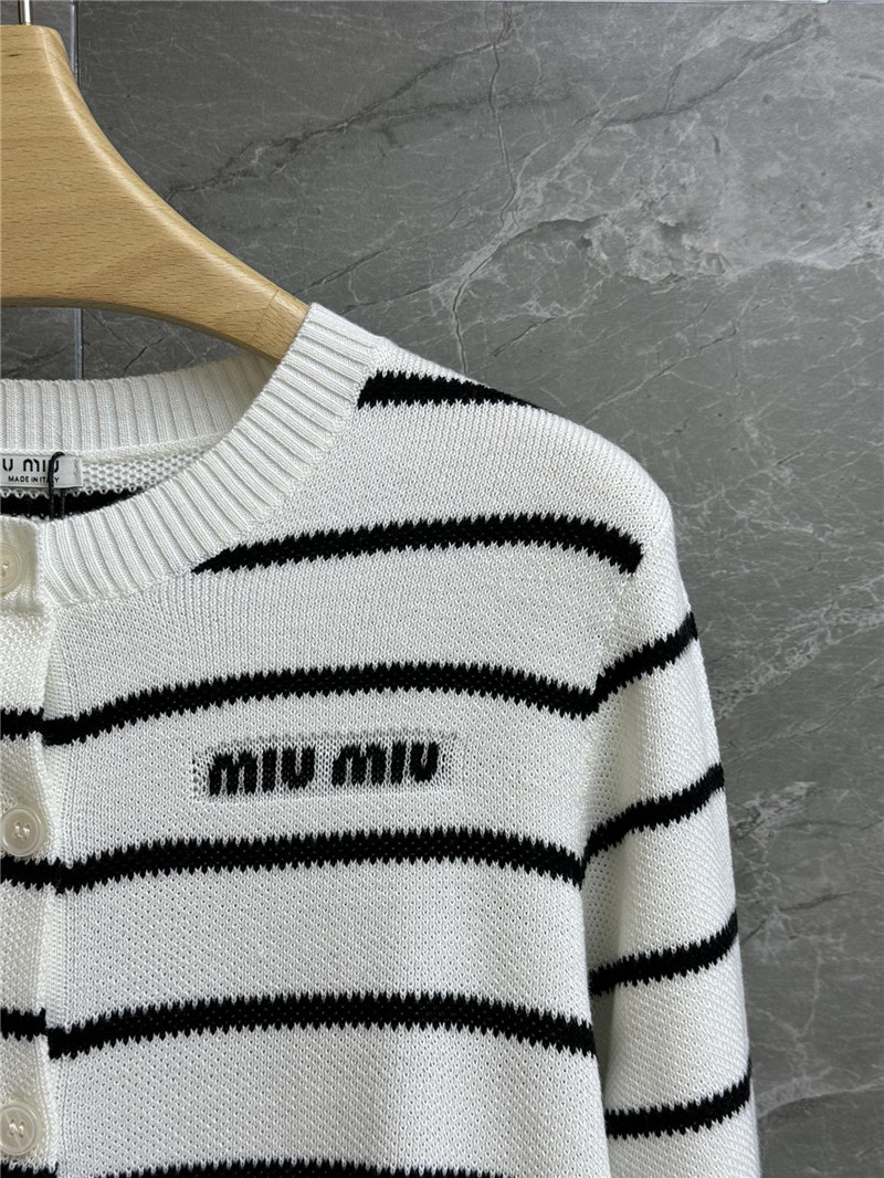 M1um1u contrast striped cardigan replica designer clothes