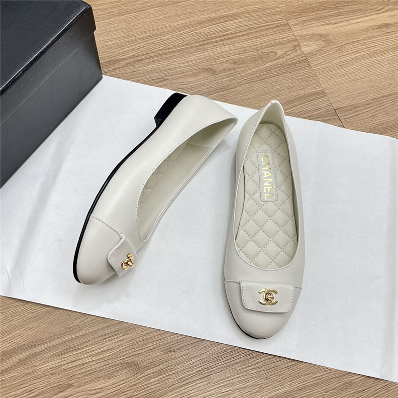 Ch**el white turnlock ballet flats