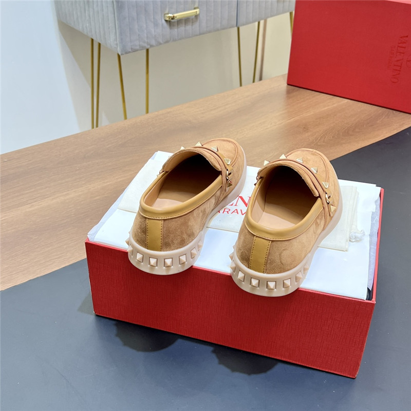 Va1e*ntin0 leisure flows split leather loafer light camel