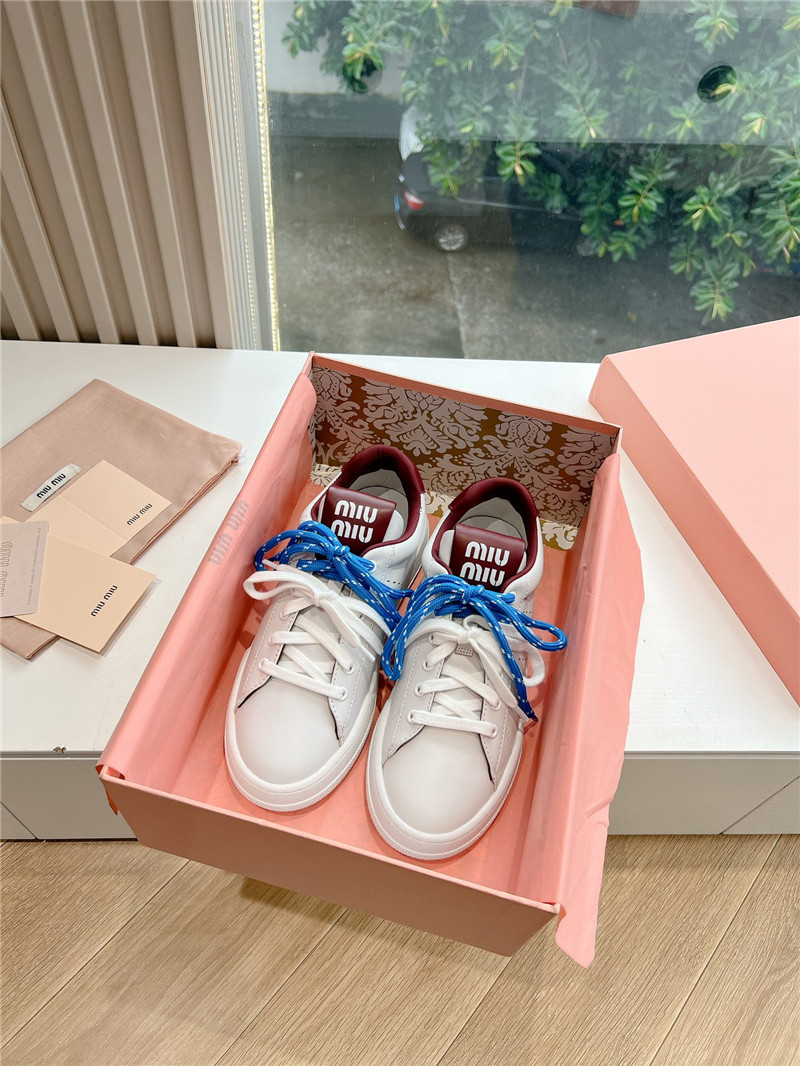 Miu Miu Brown Lace Up Sneakers