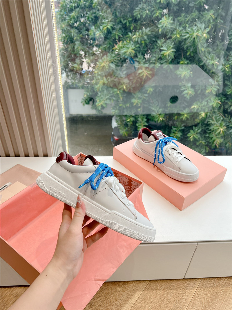 Miu Miu Brown Lace Up Sneakers