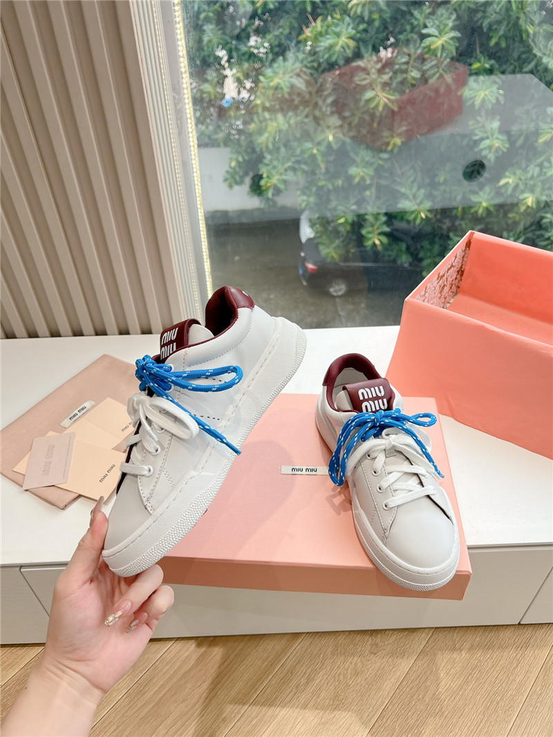 Miu Miu Brown Lace Up Sneakers