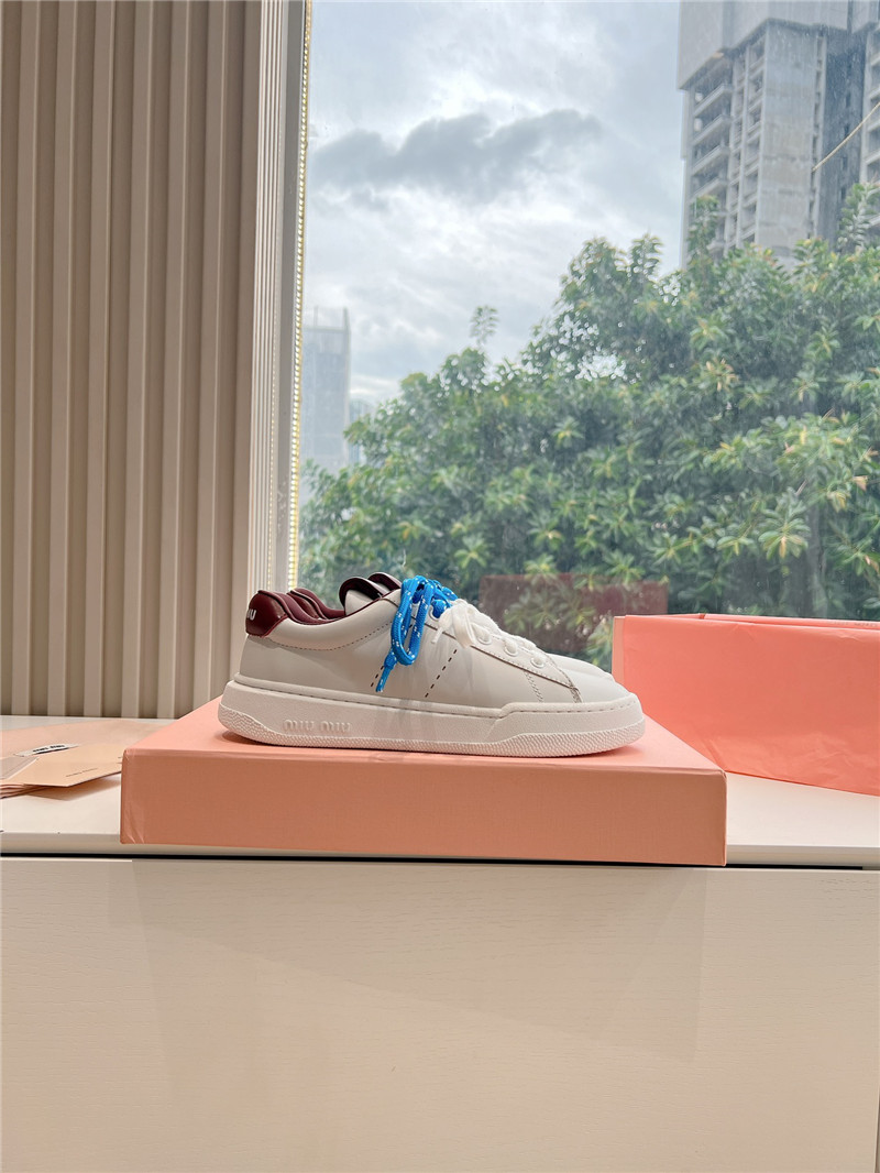 Miu Miu Brown Lace Up Sneakers