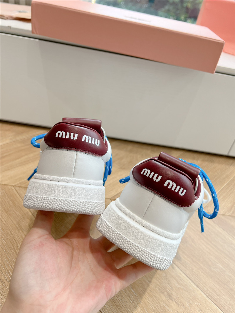 Miu Miu Brown Lace Up Sneakers
