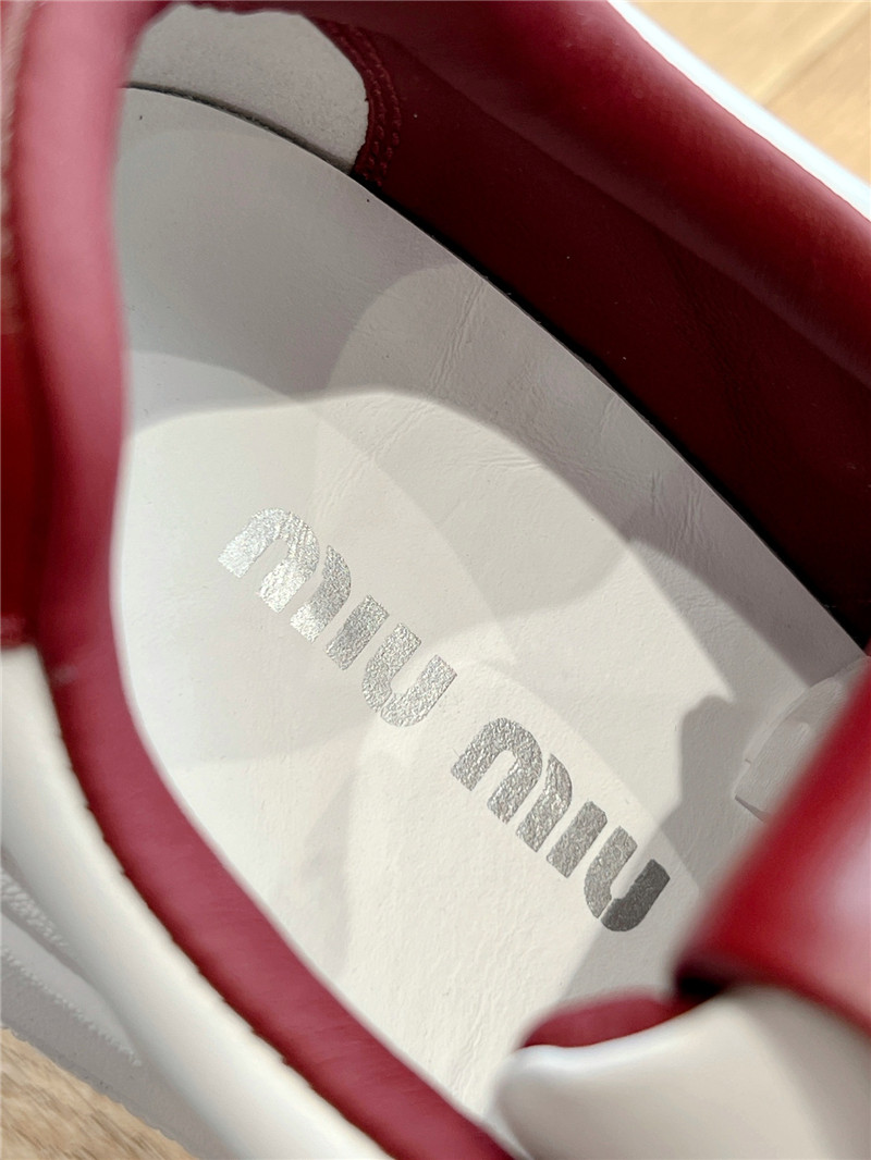 Miu Miu Brown Lace Up Sneakers