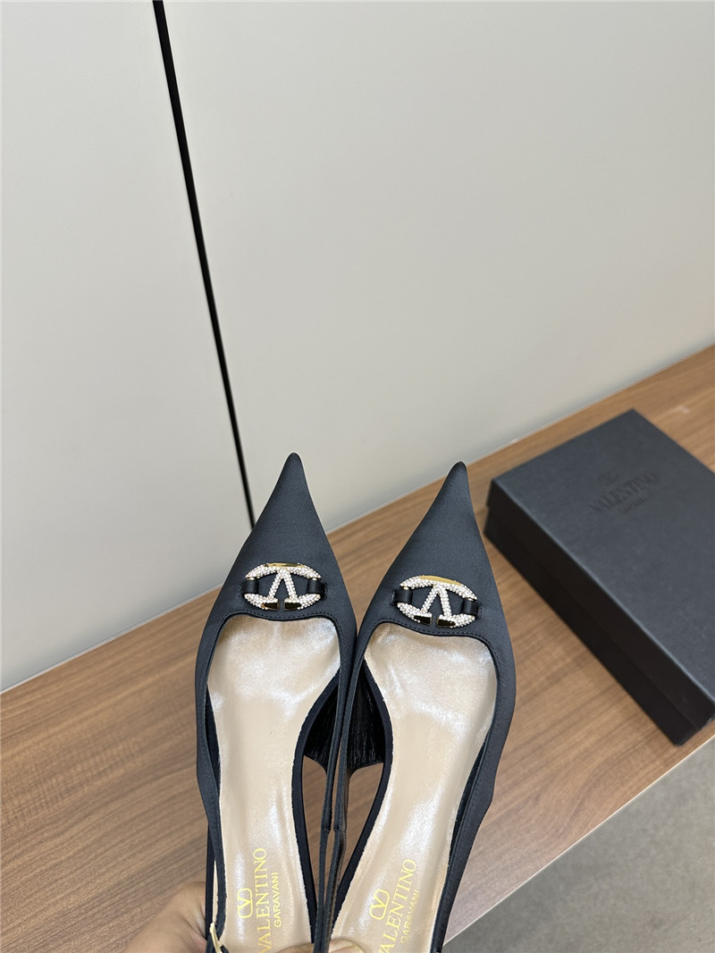 Va1e*ntin0 the bold edition vlogo slingbacks black satin