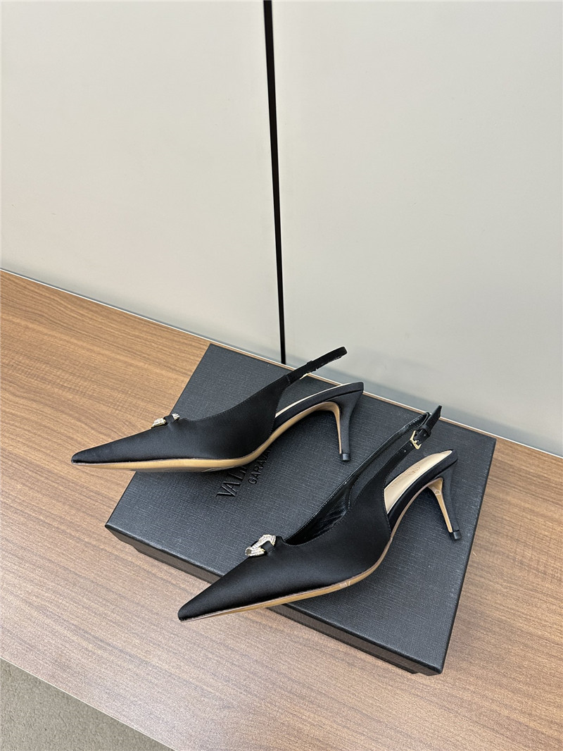 Va1e*ntin0 the bold edition vlogo slingbacks black satin