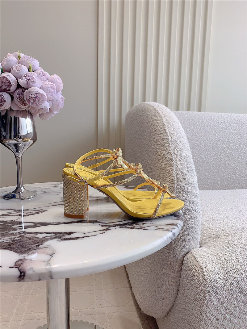 Rene Caovilla Jeweled Caterina Yellow Sandals
