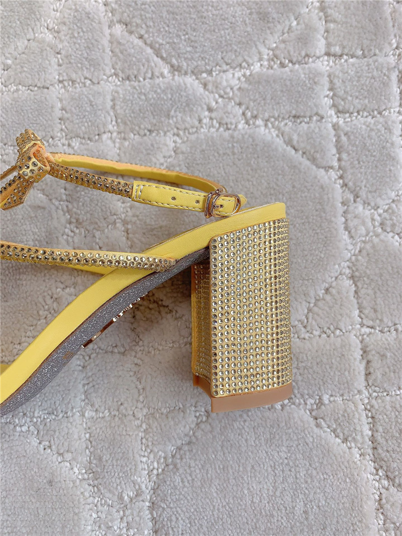 Rene Caovilla Jeweled Caterina Yellow Sandals