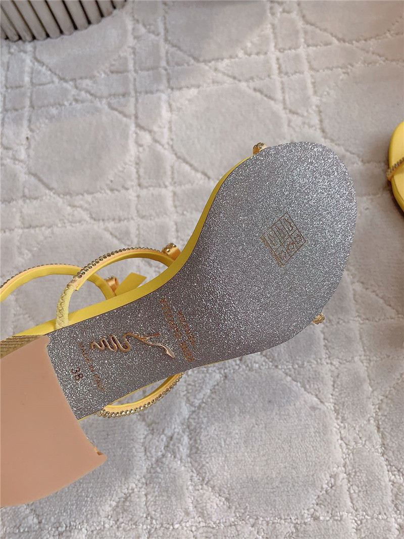 Rene Caovilla Jeweled Caterina Yellow Sandals