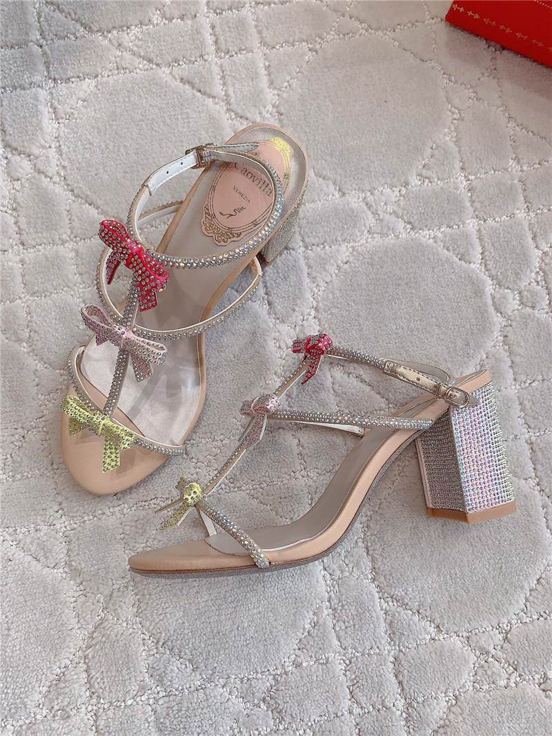 Rene Caovilla Jeweled Caterina Beige Sandals
