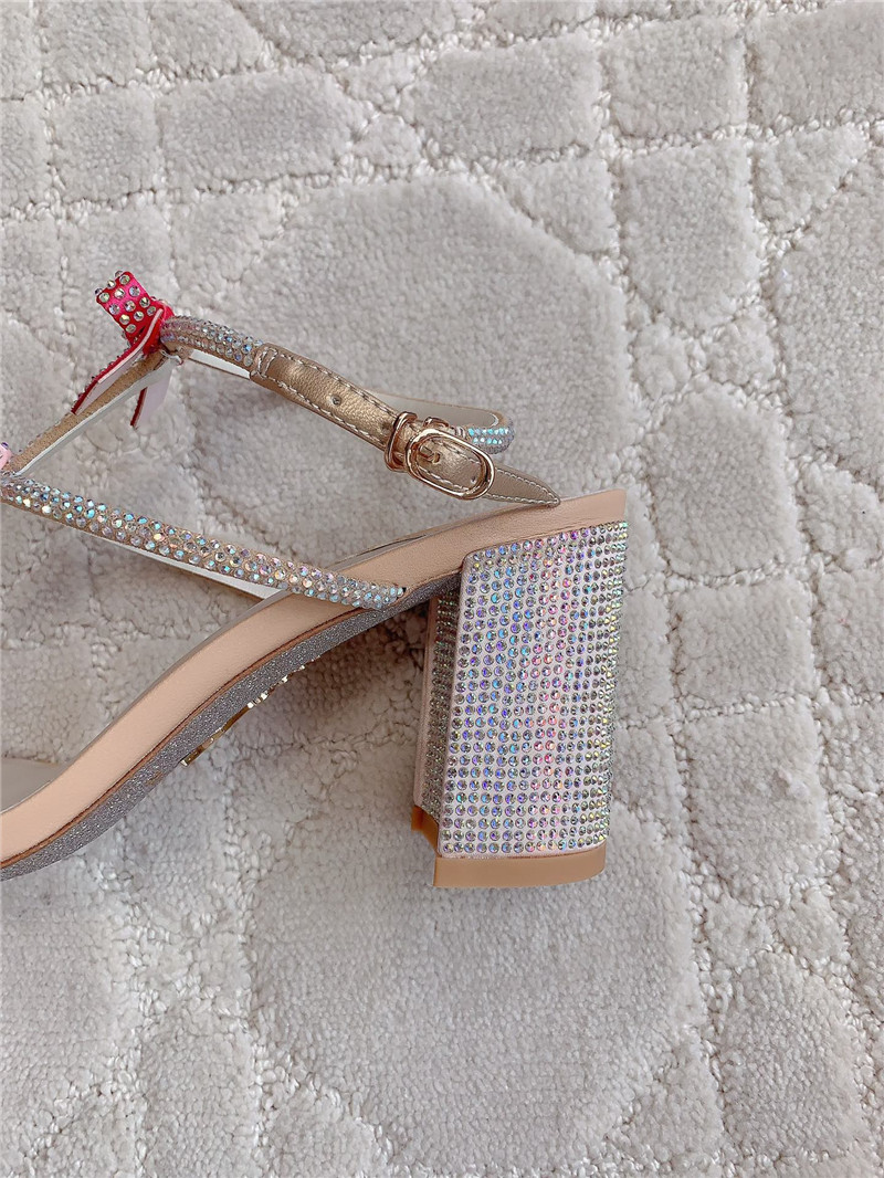 Rene Caovilla Jeweled Caterina Beige Sandals