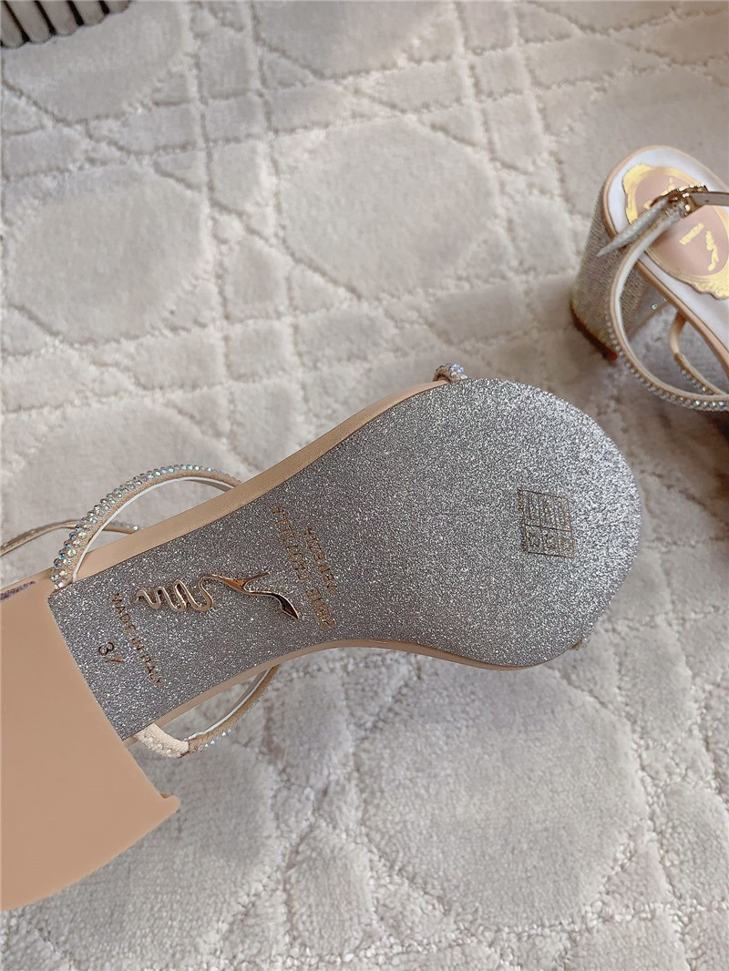 Rene Caovilla Jeweled Caterina Beige Sandals