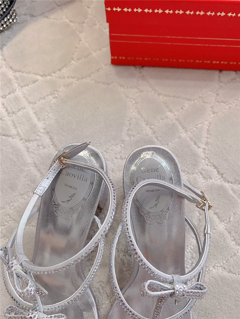 Rene Caovilla Jeweled Caterina Silver Sandals