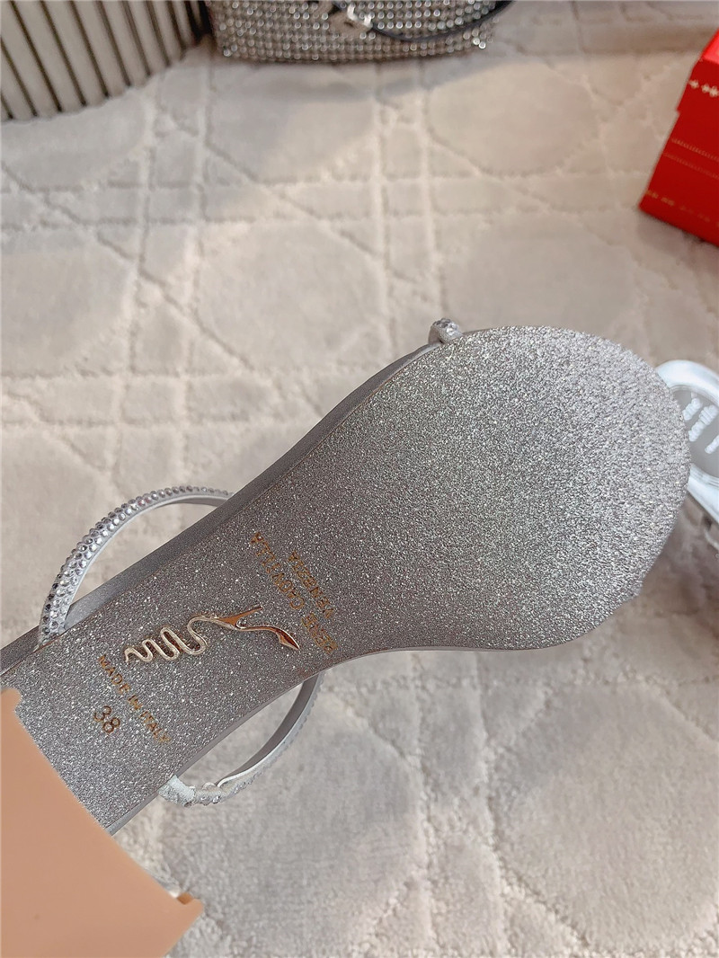 Rene Caovilla Jeweled Caterina Silver Sandals