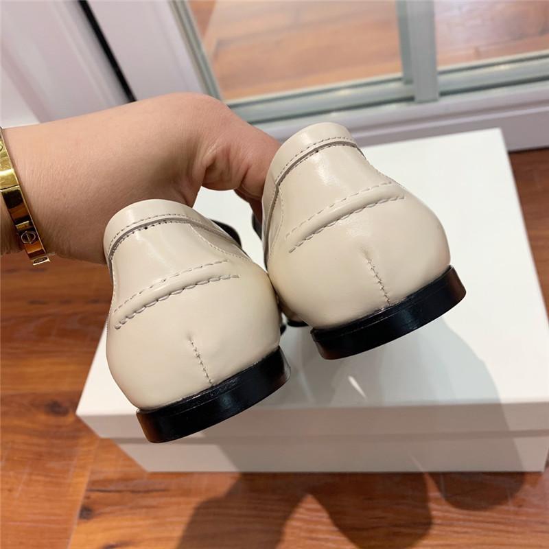 Brunello Cucinelli Chalk Leather Penny Loafer with Monili