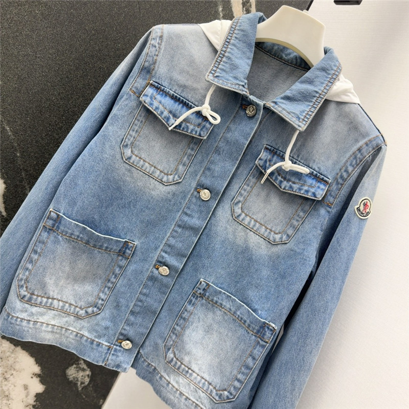 Moncler vintage washed denim jacket replica designer clothes