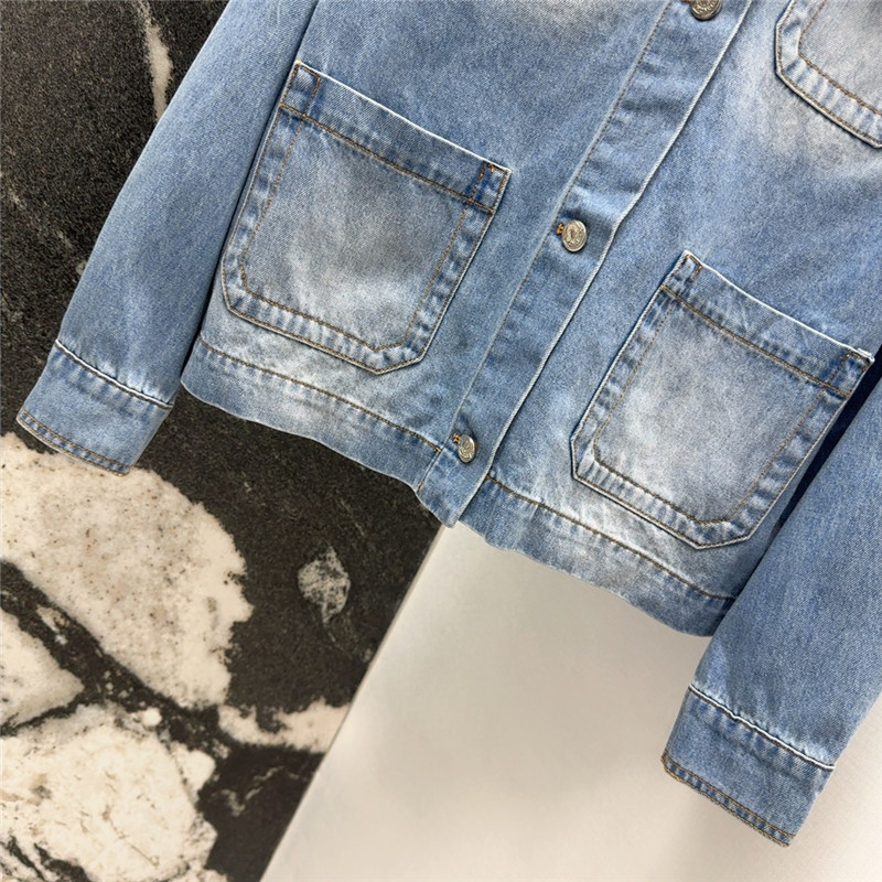 Moncler vintage washed denim jacket replica designer clothes