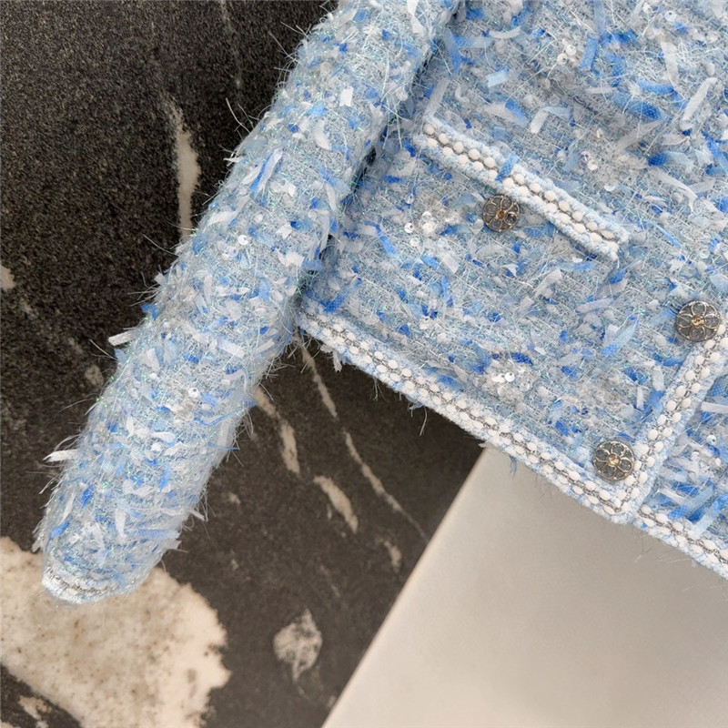 Ch**el colorful tweed jacket replica designer clothes