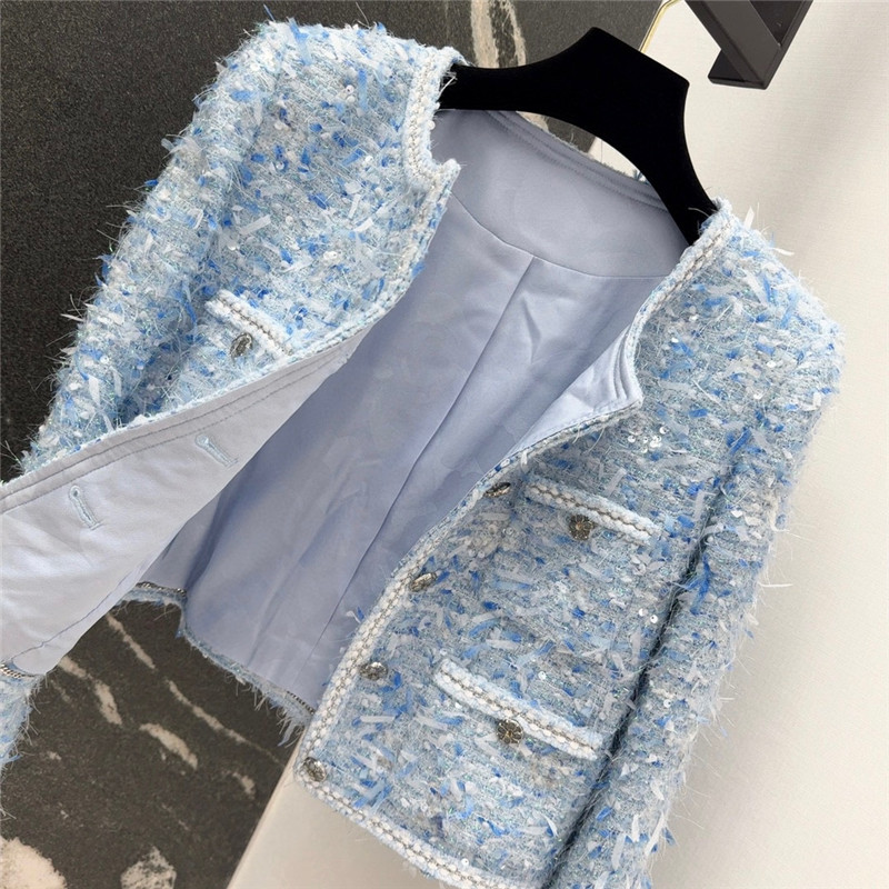 Ch**el colorful tweed jacket replica designer clothes