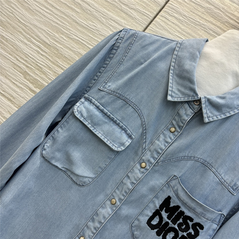 D10r washed blue denim shirt replica d&g clothing