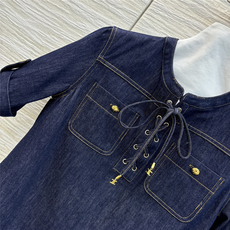 Ce1i*e short sleeve denim dress replica clothing sites