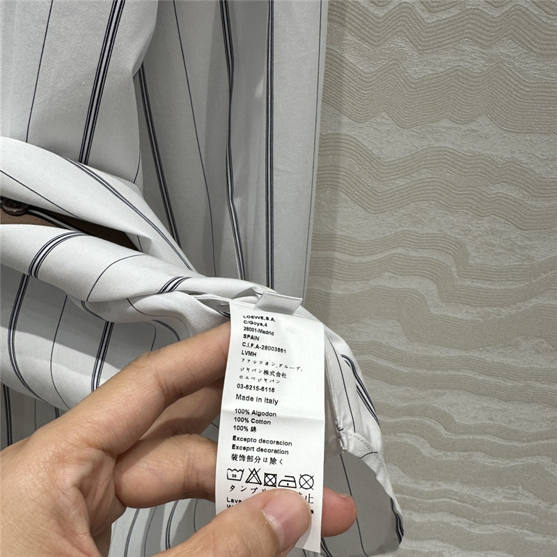 L0ew* metal button decorative striped large shirt replica clothes