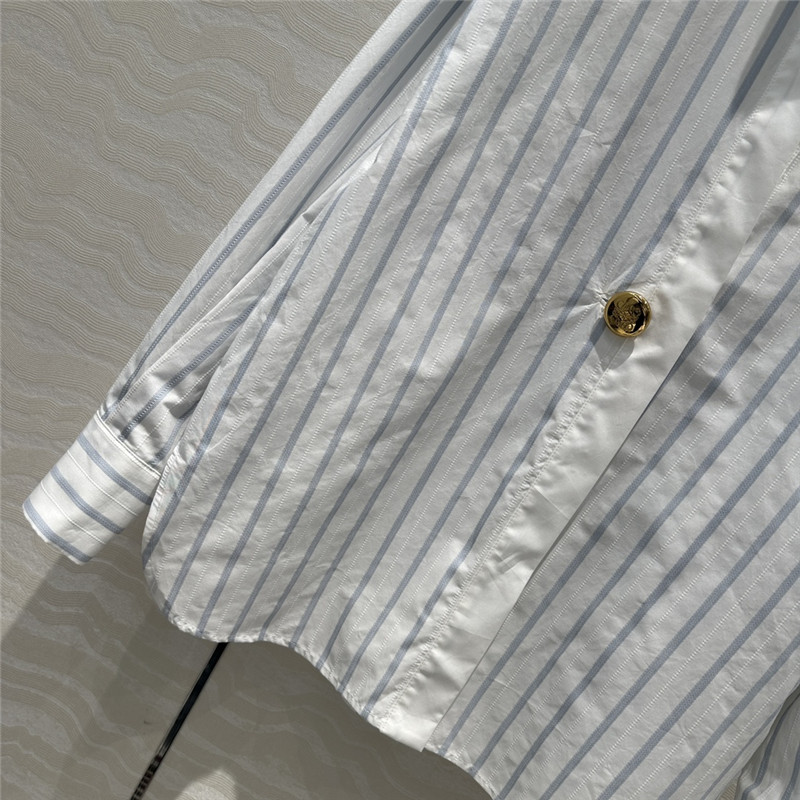 L0ew* metal button decorative striped large shirt replica clothes