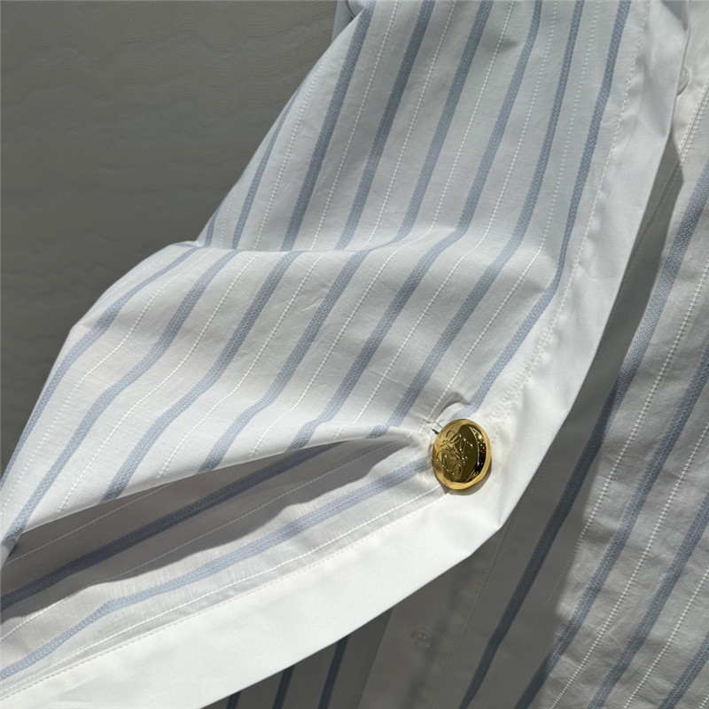 L0ew* metal button decorative striped large shirt replica clothes