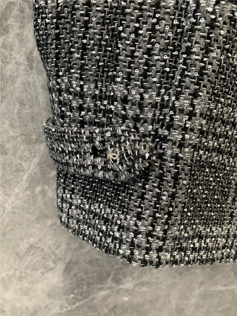 Ch**el round neck waistcoat design gray check vest replica clothes