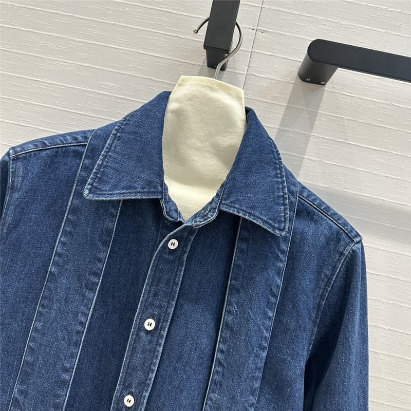 L0ew* bow tie lapel denim shirt replica clothing sites