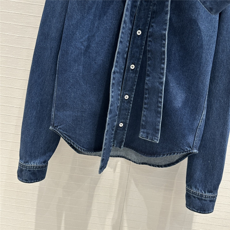 L0ew* bow tie lapel denim shirt replica clothing sites