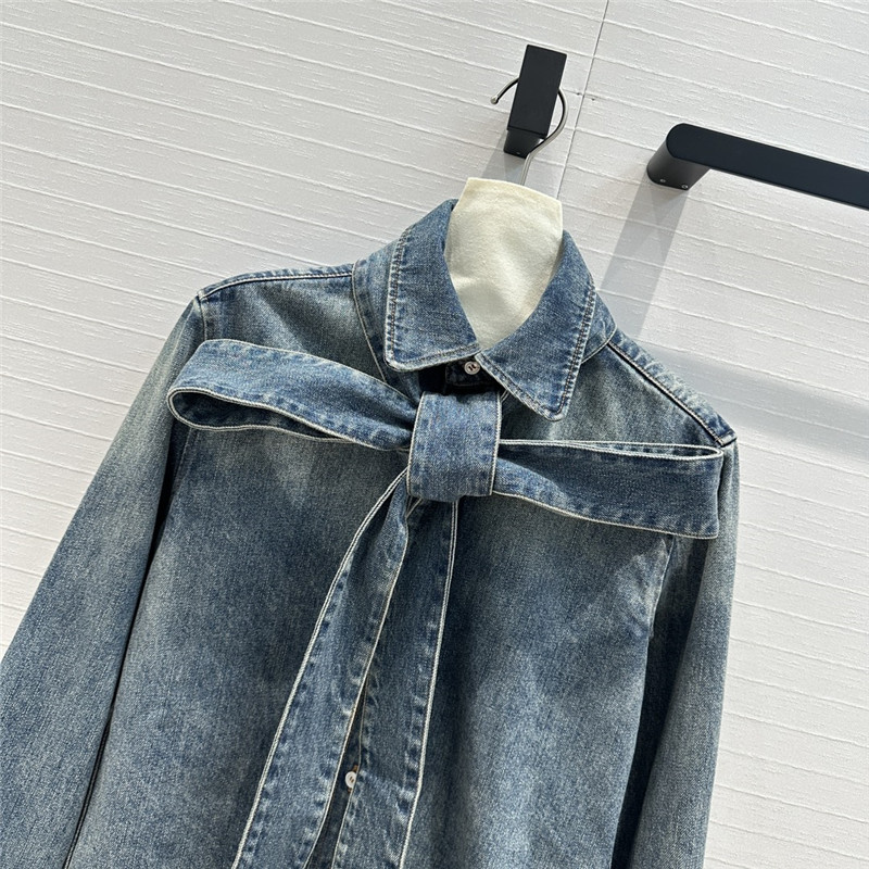 L0ew* bow tie lapel denim shirt replica clothing sites