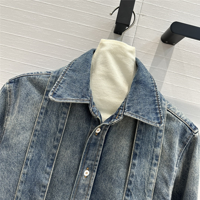 L0ew* bow tie lapel denim shirt replica clothing sites