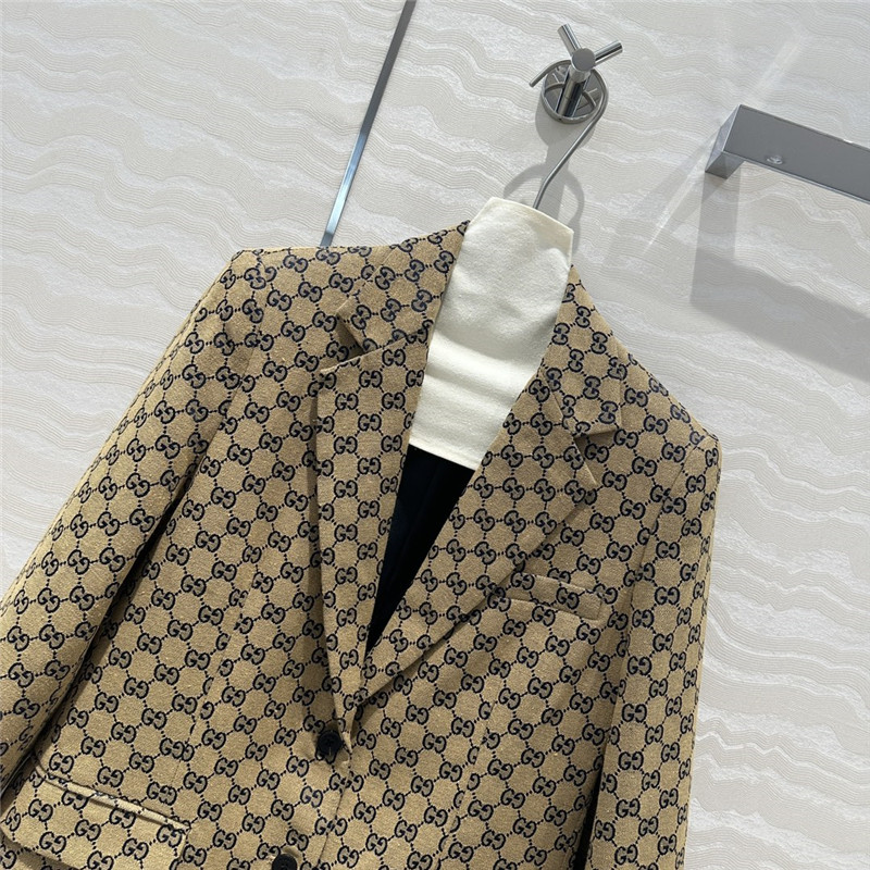 Gvc*1 double g monogram jacquard suit jacket replica clothes