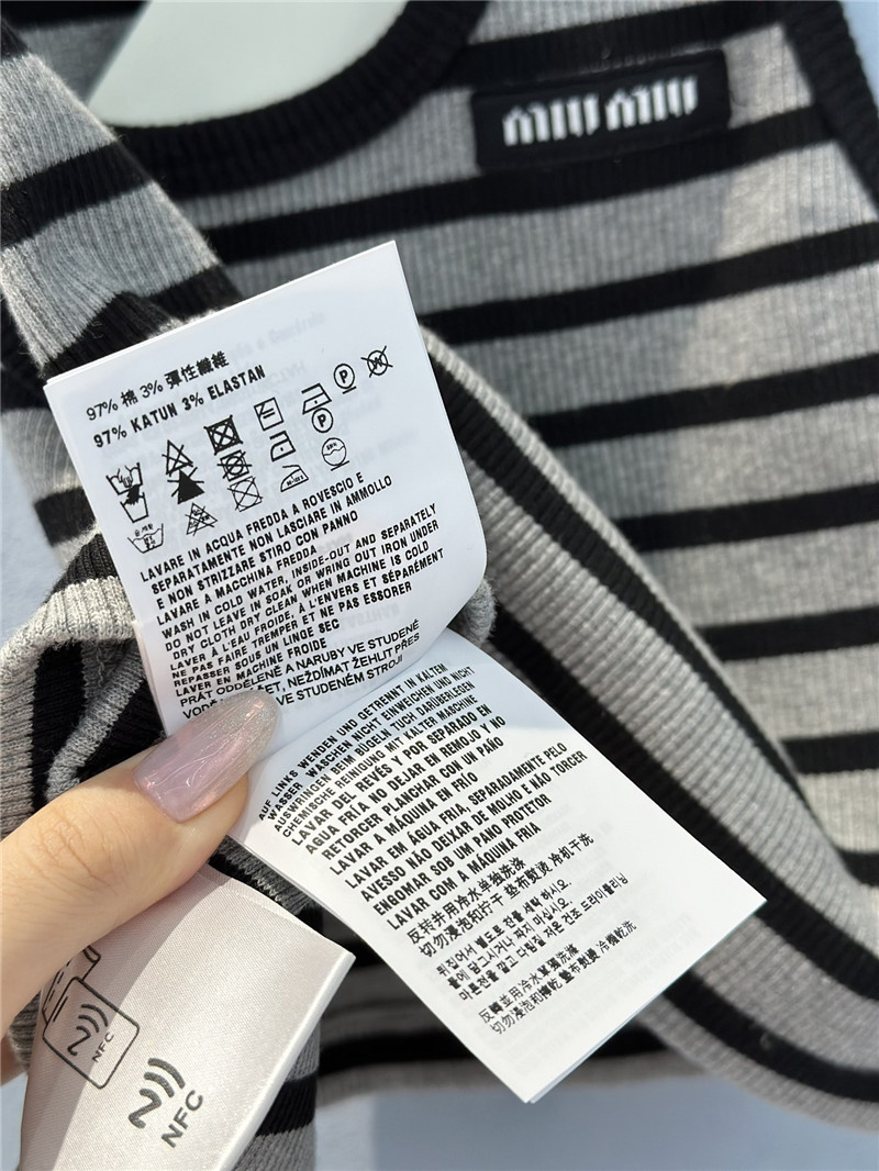 M1um1u black label striped stretch camisole replica d&g clothing