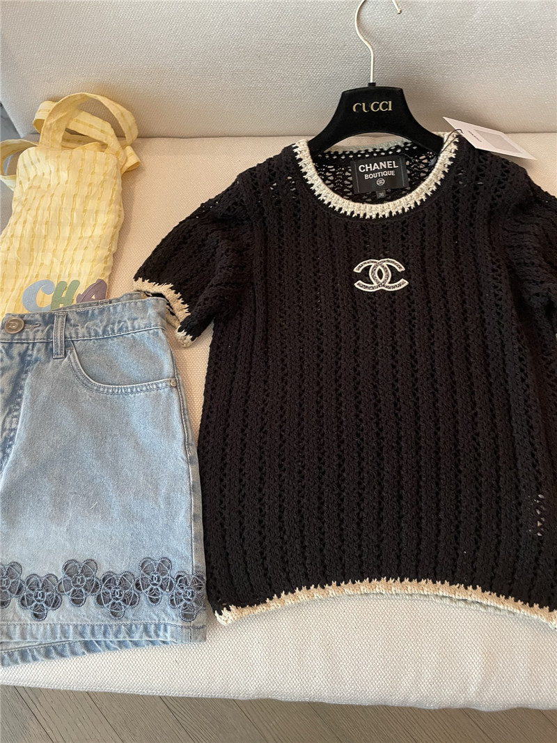 Ch**el new hollow short sleeve replica d&g clothing