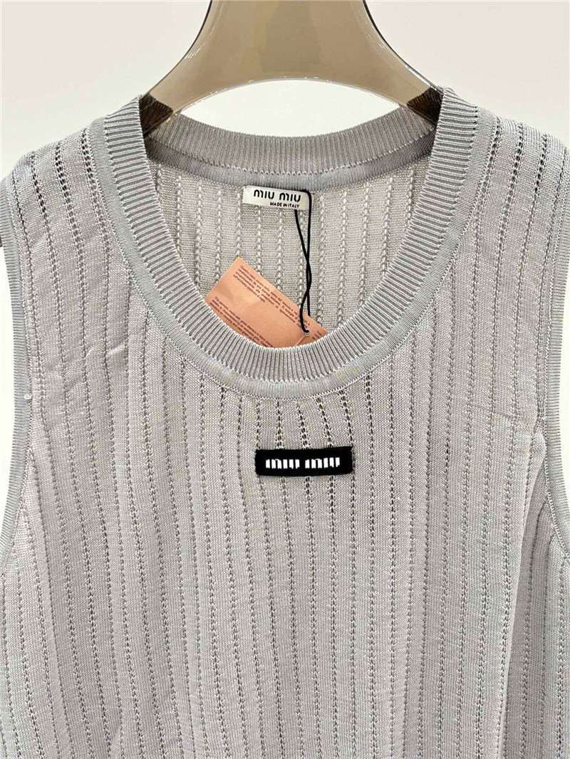 M1um1u letter logo knitted vest replica designer clothes