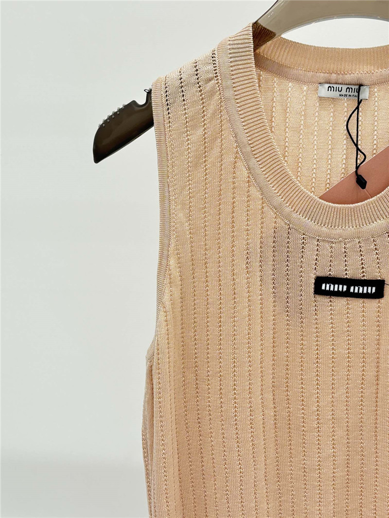 M1um1u letter logo knitted vest replica designer clothes