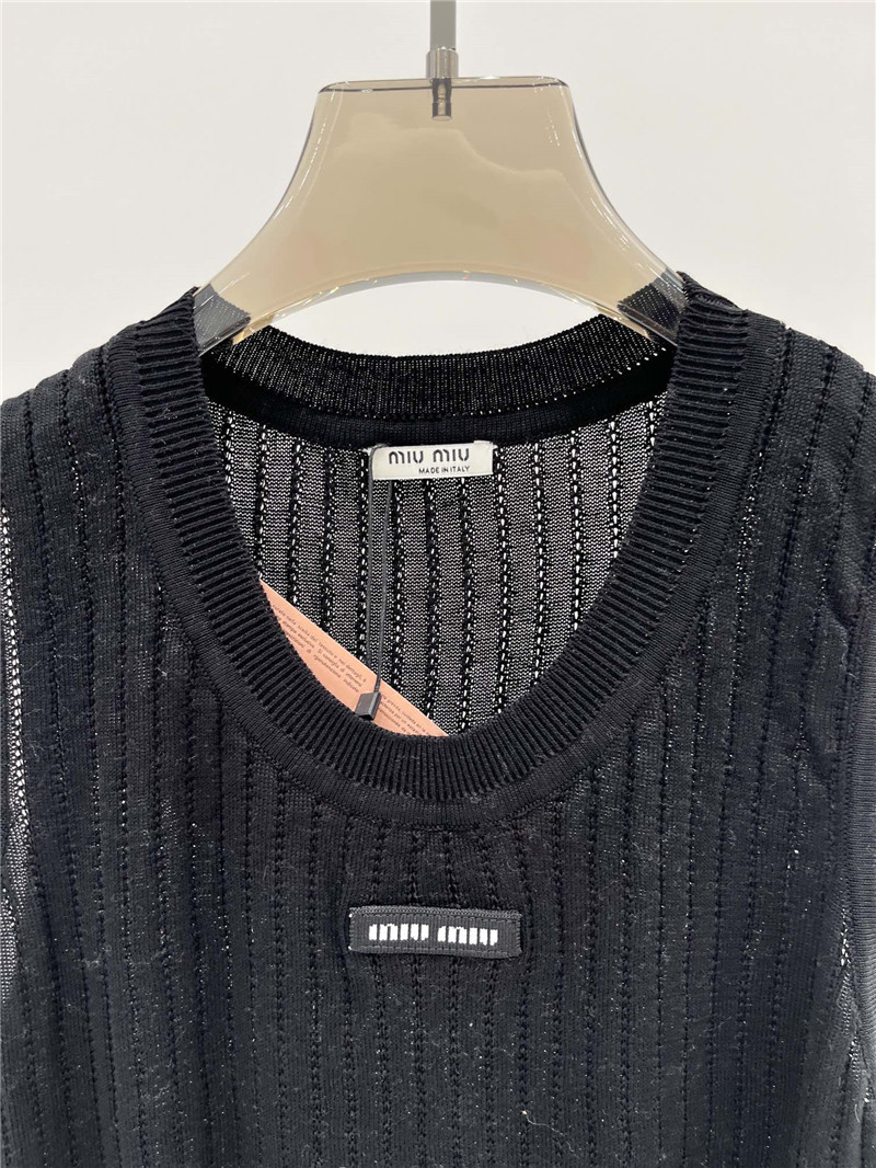 M1um1u letter logo knitted vest replica designer clothes