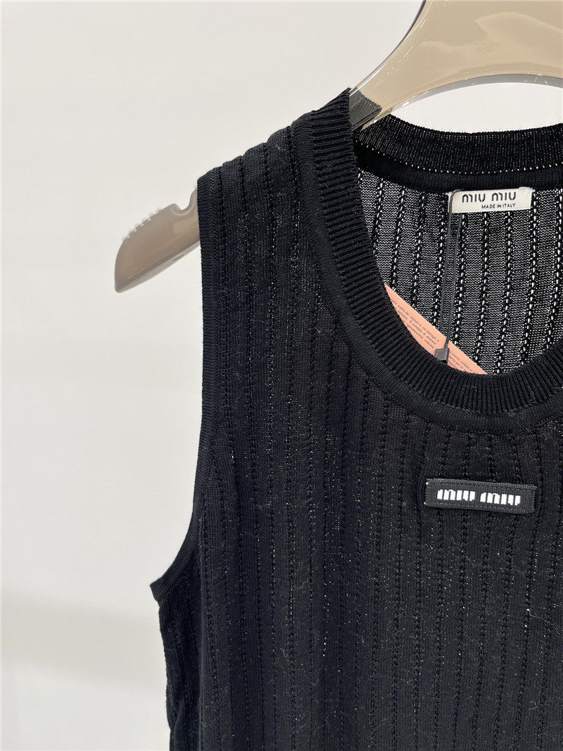 M1um1u letter logo knitted vest replica designer clothes