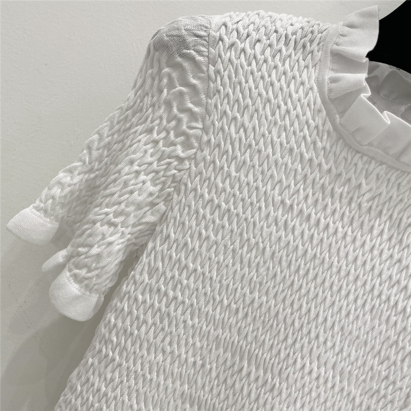 Ch**el geometric wave pleated short sleeves replica d&g clothing