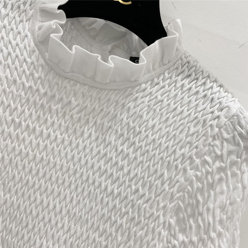 Ch**el geometric wave pleated short sleeves replica d&g clothing