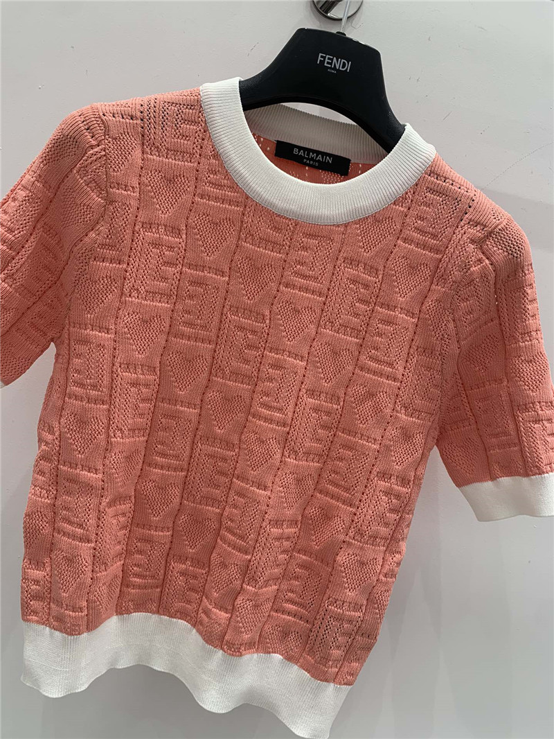 Balmain new knitted round neck short sleeves replica clothing sites