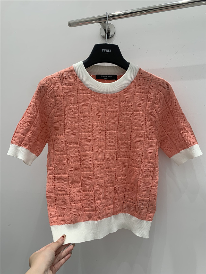 Balmain new knitted round neck short sleeves replica clothing sites