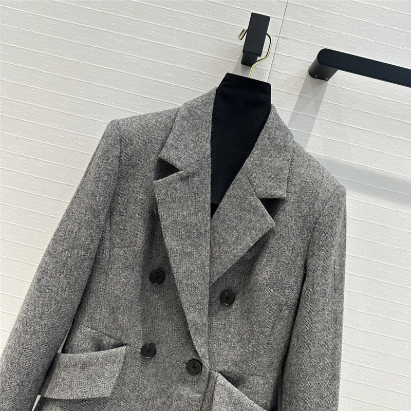 D10r grey double-breasted suit jacket replicas clothes