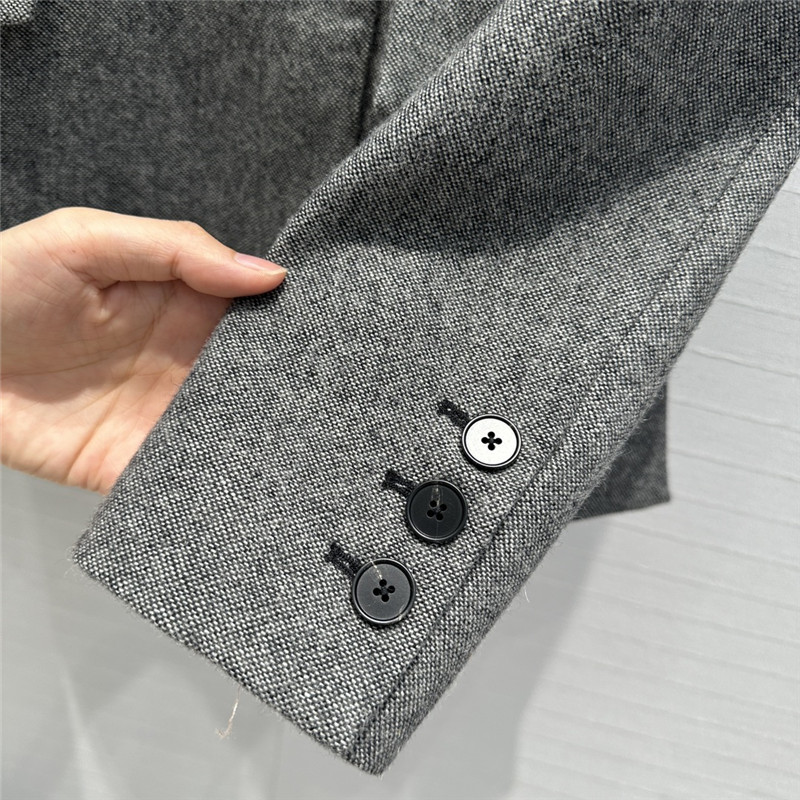 D10r grey double-breasted suit jacket replicas clothes